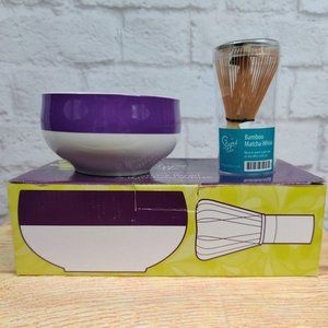 Sipology Steeped Tea Matcha Bowl Bamboo Whisk Purple White green tea ceremony